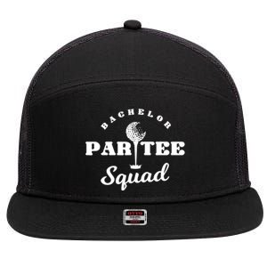 Bachelor Par-Tee Squad | Funny Golf Bachelor Party Pun Gift 7 Panel Mesh Trucker Snapback Hat