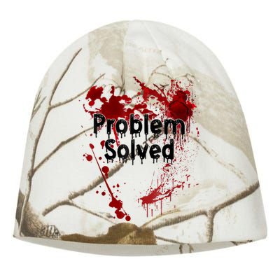 Bloody Problem Solved Halloween Scary Horror Print Effect Kati - Camo Knit Beanie