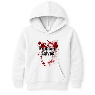 Bloody Problem Solved Halloween Scary Horror Print Effect Kids Hoodie