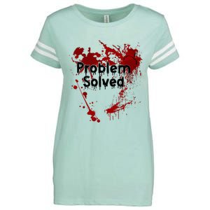 Bloody Problem Solved Halloween Enza Ladies Jersey Football T-Shirt