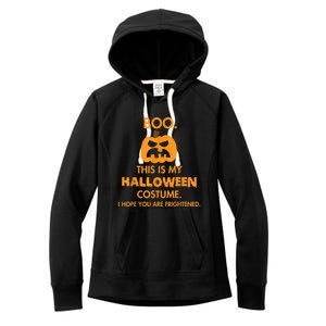 Boo Pumpkin Sarcastic Funny Halloween Costume Women's Fleece Hoodie