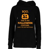 Boo Pumpkin Sarcastic Funny Halloween Costume Womens Funnel Neck Pullover Hood