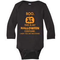 Boo Pumpkin Sarcastic Funny Halloween Costume Baby Long Sleeve Bodysuit