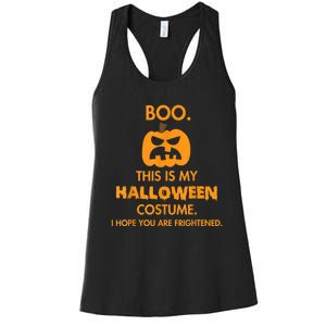 Boo Pumpkin Sarcastic Funny Halloween Costume Women's Racerback Tank