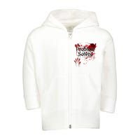 Bloody Problem Solved Halloween Scary Horror Print Effect Toddler Zip Fleece Hoodie