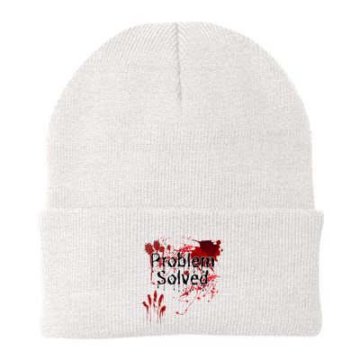 Bloody Problem Solved Halloween Scary Horror Print Effect Knit Cap Winter Beanie