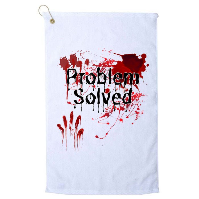 Bloody Problem Solved Halloween Scary Horror Print Effect Platinum Collection Golf Towel