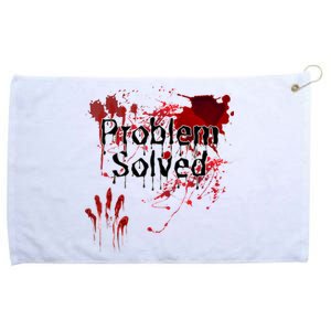 Bloody Problem Solved Halloween Scary Horror Print Effect Grommeted Golf Towel