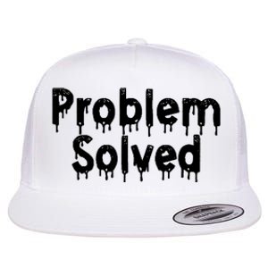 Bloody Problem Solved Halloween Scary Horror Print Effect Flat Bill Trucker Hat