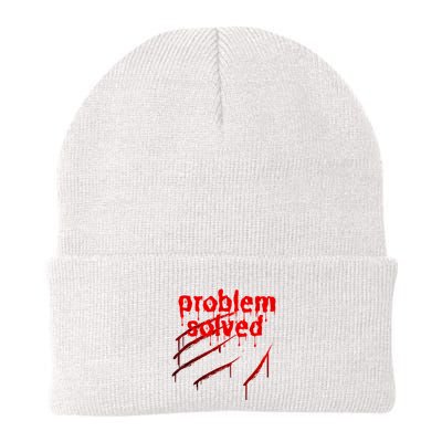 Bloody Problem Solved Halloween Scary Horror Print Effect Knit Cap Winter Beanie