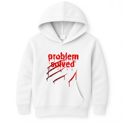 Bloody Problem Solved Halloween Scary Horror Print Effect Kids Hoodie
