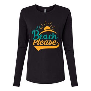 Beach Please Summer Sun Gift Womens Cotton Relaxed Long Sleeve T-Shirt