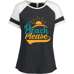 Beach Please Summer Sun Gift Enza Ladies Jersey Colorblock Tee