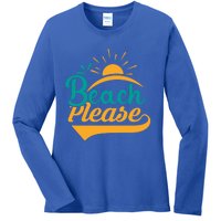 Beach Please Summer Sun Gift Ladies Long Sleeve Shirt