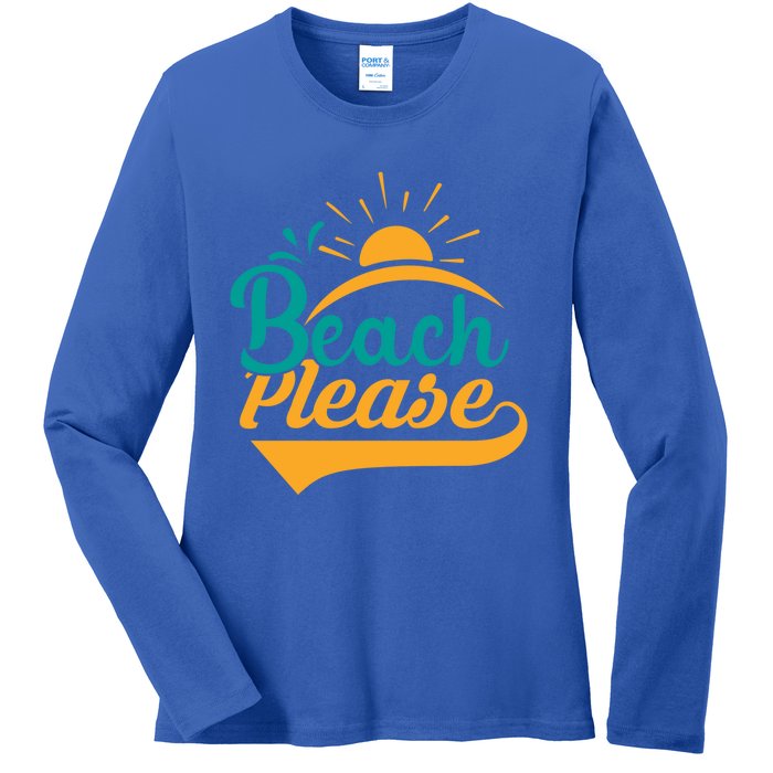 Beach Please Summer Sun Gift Ladies Long Sleeve Shirt