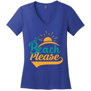 Beach Please Summer Sun Gift Women's V-Neck T-Shirt