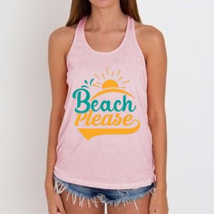 Beach Please Summer Sun Gift Women's Knotted Racerback Tank