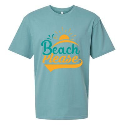 Beach Please Summer Sun Gift Sueded Cloud Jersey T-Shirt