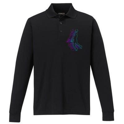 Basketball Player Slam Dunk Performance Long Sleeve Polo