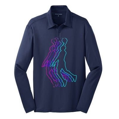 Basketball Player Slam Dunk Silk Touch Performance Long Sleeve Polo