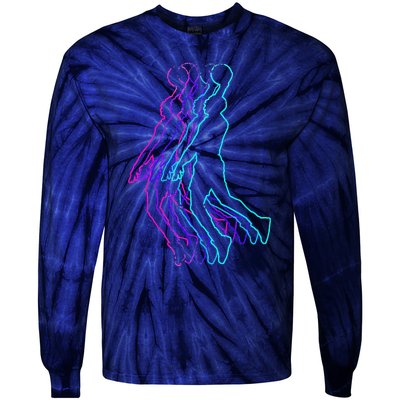 Basketball Player Slam Dunk Tie-Dye Long Sleeve Shirt