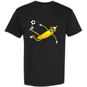 Banana Playing Soccer Fruit Soccer Player Garment-Dyed Heavyweight T-Shirt