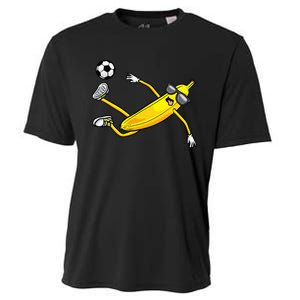 Banana Playing Soccer Fruit Soccer Player Cooling Performance Crew T-Shirt