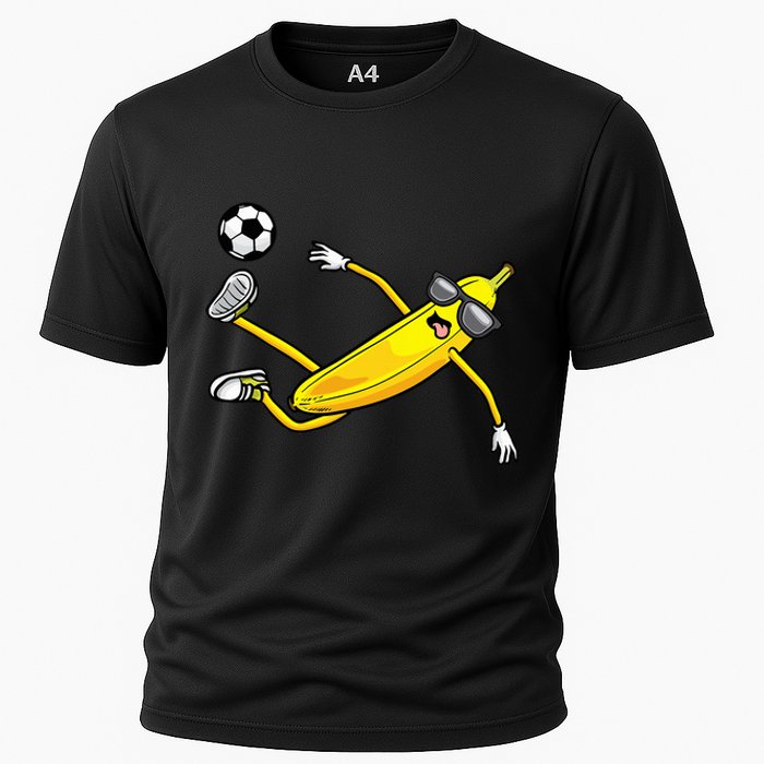 Banana Playing Soccer Fruit Soccer Player Cooling Performance Crew T-Shirt