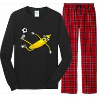 Banana Playing Soccer Fruit Soccer Player Long Sleeve Pajama Set