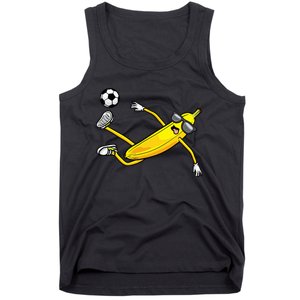 Banana Playing Soccer Fruit Soccer Player Tank Top