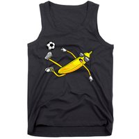 Banana Playing Soccer Fruit Soccer Player Tank Top