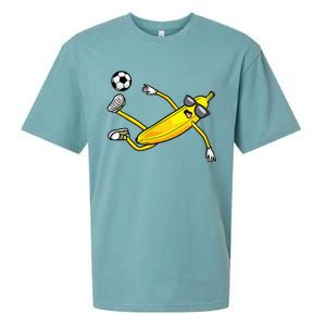 Banana Playing Soccer Fruit Soccer Player Sueded Cloud Jersey T-Shirt