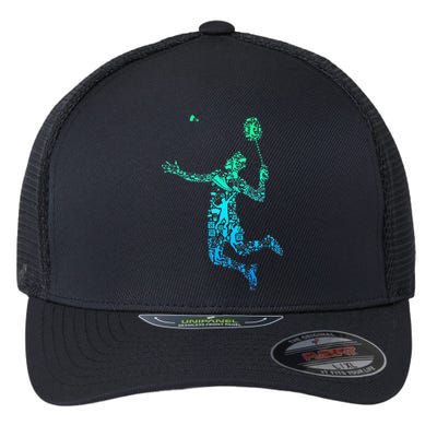 Badminton Player Shuttlecock Men Flexfit Unipanel Trucker Cap