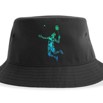 Badminton Player Shuttlecock Men Sustainable Bucket Hat