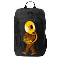 Bigfoot Playing Sousaphone Instrument Tuba City Backpack