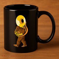 Bigfoot Playing Sousaphone Instrument Tuba 11oz C Handle Ceramic Mug