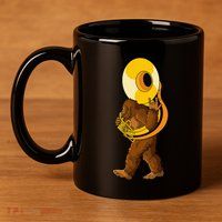 Bigfoot Playing Sousaphone Instrument Tuba 11oz C Handle Ceramic Mug