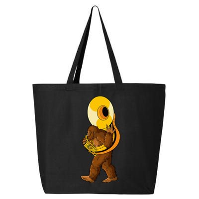 Bigfoot Playing Sousaphone Instrument Tuba 25L Jumbo Tote