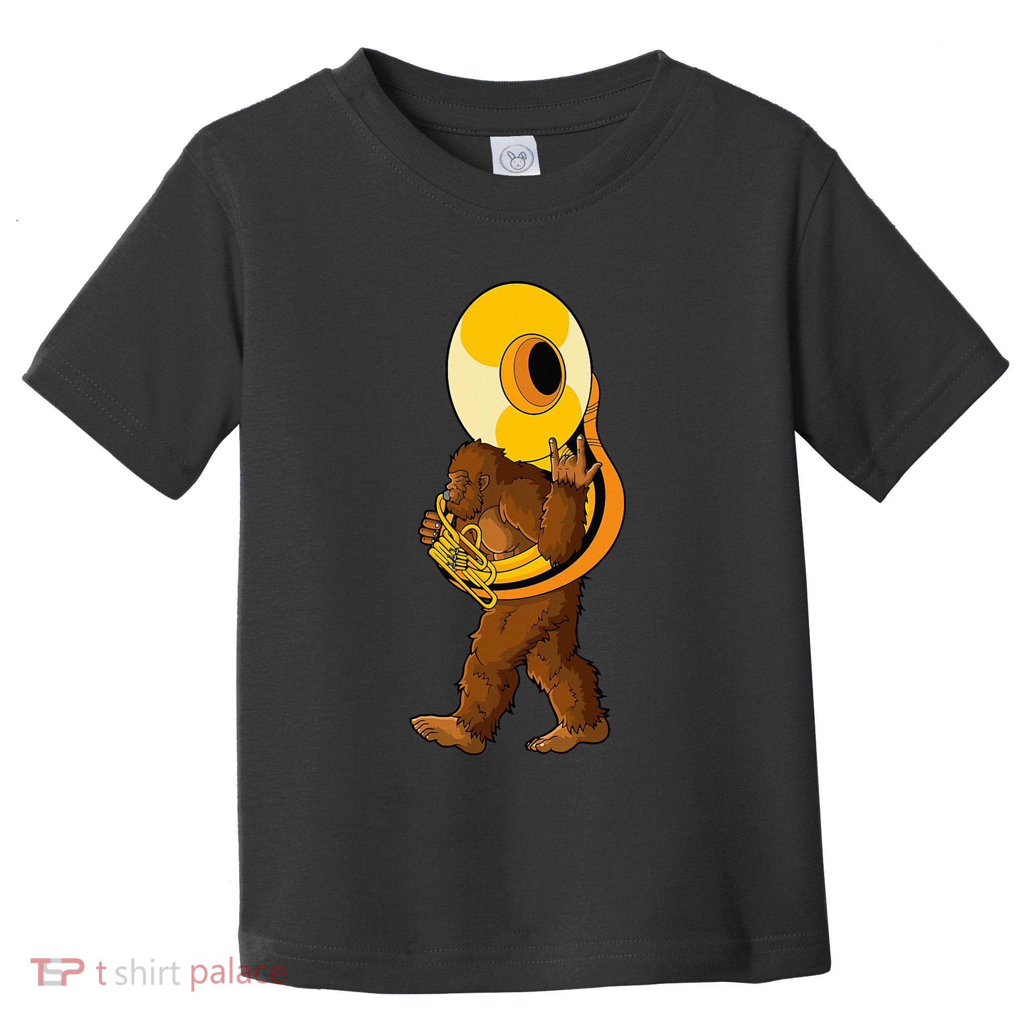 Bigfoot Playing Sousaphone Instrument Tuba Toddler T-Shirt