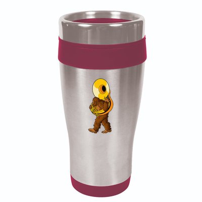 Bigfoot Playing Sousaphone Instrument Tuba 16oz Travel Tumbler