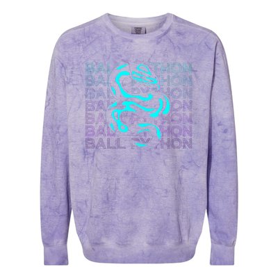 Ball Python Snake Retro Ball Python Colorblast Crewneck Sweatshirt