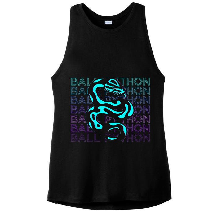 Ball Python Snake Retro Ball Python Ladies PosiCharge Tri-Blend Wicking Tank
