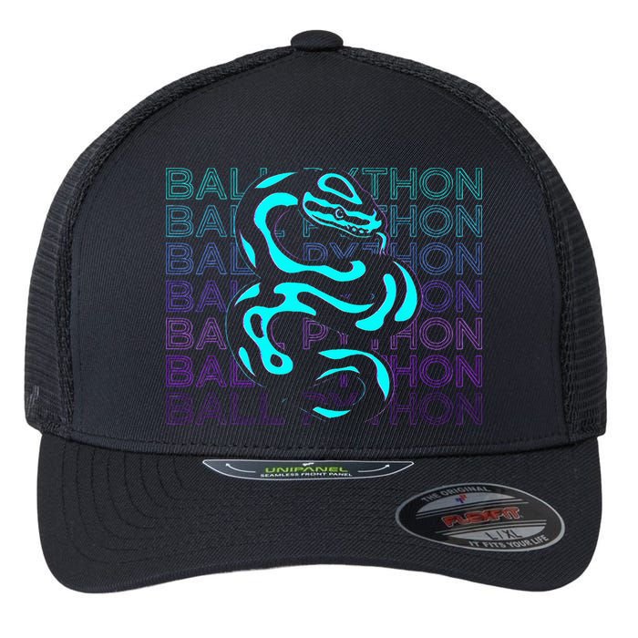 Ball Python Snake Retro Ball Python Flexfit Unipanel Trucker Cap