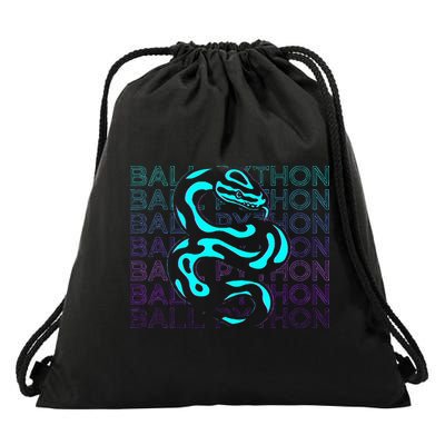 Ball Python Snake Retro Ball Python Drawstring Bag