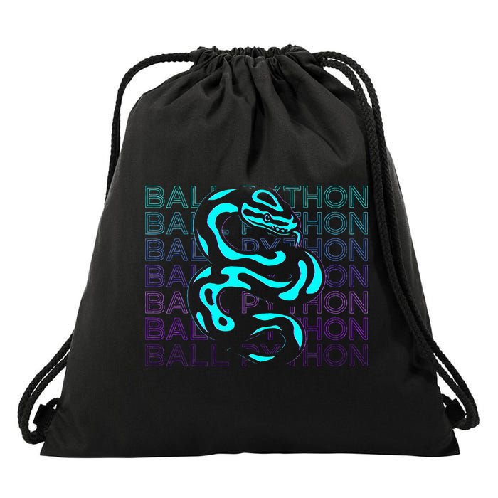Ball Python Snake Retro Ball Python Drawstring Bag