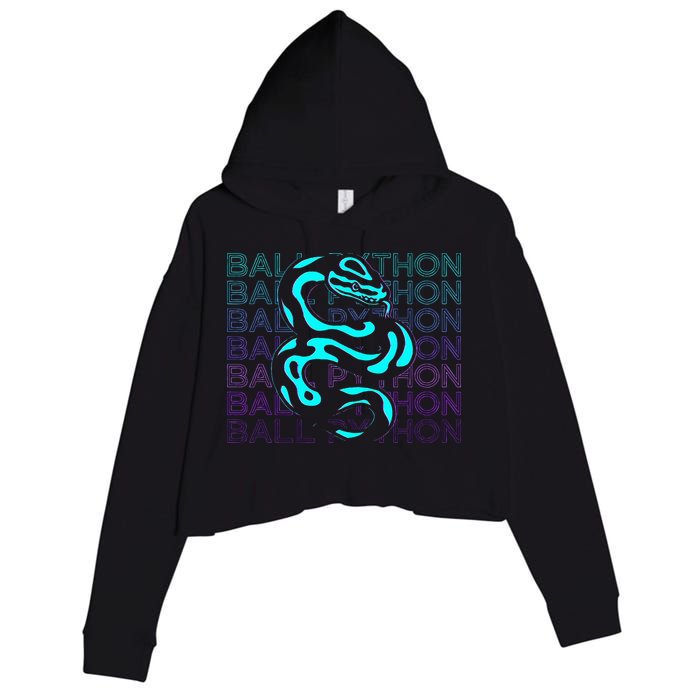 Ball Python Snake Retro Ball Python Crop Fleece Hoodie
