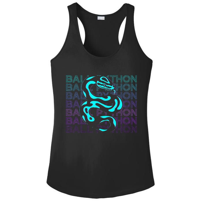 Ball Python Snake Retro Ball Python Ladies PosiCharge Competitor Racerback Tank