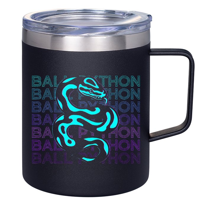 Ball Python Snake Retro Ball Python 12oz Stainless Steel Coffee Mug