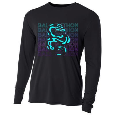 Ball Python Snake Retro Ball Python Cooling Performance Long Sleeve Crew