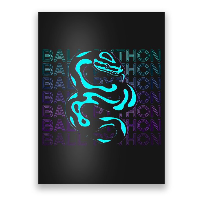 Ball Python Snake Retro Ball Python Poster